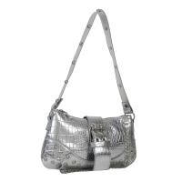 Bolso gótico de mujer retro con correa de cuero con cremallera, casual - details 7