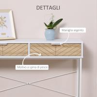 Mesa de Consola Moderna de Metal 100x30x75 cm con 2 Cajones de Almacenamiento - details 7