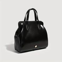Mochila vintage de piel sintética negra para mujer, correas ajustables para los hombros, cierre de cremallera, forro de poliéster, perfecta para la universidad, desplazamientos y salidas informales, mochila para - details 4