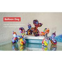 Figuras de Perro de Globo de Resina para Decoración de Escritorio en Interiores Arte Colorido de Animales Estatua Artesanal Decorativo - details 5