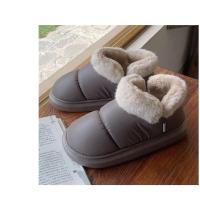 Botas de nieve cortas con nudo de lazo para mujer, zapatos de invierno de felpa y aislamiento, impermeables, de algodón, para el hogar - details 29