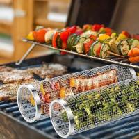 Malla portátil de acero inoxidable, cesta, parrilla para barbacoa para acampar al aire libre - details 4