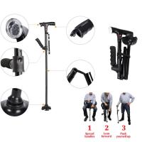 Bastón de Trekking telescópico, muletas plegables, bastón de senderismo, bastón de Metal para ancianos, bastón para caminar al aire libre, LED - details 11