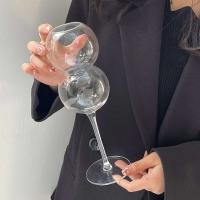 Copa de cristal con cola de champán, copa de vino con chispa para fiesta de San Valentín, rosa 3D, altura estilo Ins - details 5
