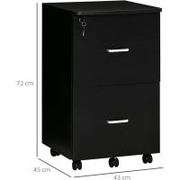 para Archivos con 2 Cajones Cerradura de 2 Llaves 5 Ruedas para Tamaño Carta A4 para Estudio Despacho - details 4