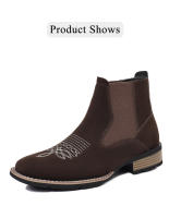 Botas Chelsea con bordado de Jersey para hombre Moda de tobillo - details 7