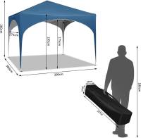 Gazebo Party Tent Gazebo emergente impermeable, protección solar, tela Oxford y estructura de metal 3x3m azul - details 5
