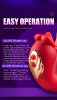 Vibradores de empuje de lengua 4 en 1 Consolador Rose Sex Toys con 10 lamiendo el clítoris y 10 modos de vibración, estimulador de clítoris del punto G, herramientas de placer para juegos de parejas femeninas - details 25