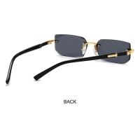 Gafas de sol cuadradas pequeñas, rectangulares, sin marco, para hombres y mujeres, populares, a la moda, para vistas de verano - details 2