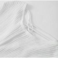 Maxivestido de punto con dobladillo y volantes para mujer, traje elegante acampanada de manga larga con cuello redondo y espalda - details 2