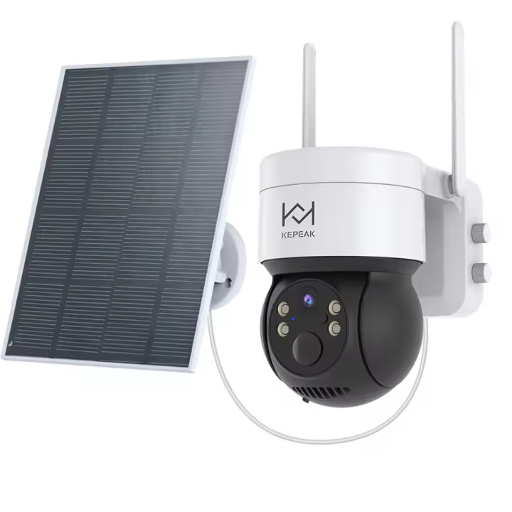 KEPEAK Cámara de Seguridad Solar WiFi Funcionamiento de Batería, Visión Nocturna, Audio Bimodal, Imágenes de Zoom, 360° de Pan&Tilt, Sensor PIR, Impermeable Ideal para Seguridad Exterior y Interior - 1