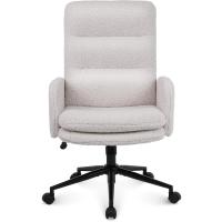 Silla Oficina de Respaldo Alto, Cómoda Silla Tocador con Altura Ajustable, Sillas Ordenador para Hogar y Dormitorio, Crema - details 0