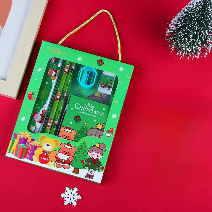 Juego de Papelería Navideño Portátil de 6 Piezas Regalo de Estudiantes para Aprender - 1