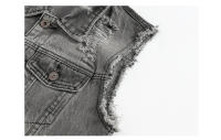Chaleco de Mezclilla Rasgado Retro para Hombres sin Mangas Estilo Casual con Abrigo de Mezclilla Vintage para Primavera Verano Otoño Lavado en Máquina Cuidado de la Tela: Algodón 80% Poliéster 20% - details 4
