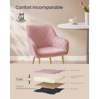 Silla de Comedor de Terciopelo Silla de Cocina con Respaldar Carga Máx. 120 kg Patas de Metal - details 34