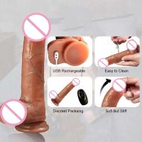 Consolador vibrador recargable Artificial telescópico Control remoto vibradores para mujeres silicona punto G vibración realista - details 6