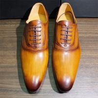 Zapatos de cuero con cordones de piel de vaca cepillada a mano con punta puntiaguda - details 3