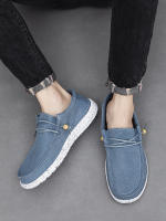 Zapatos de lona de hombre de talla grande para primavera y verano, estilo casual, ligeros y de un solo pedal. - details 14