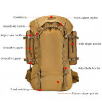 Mochila de gran capacidad para acampar, bolso de hombro de viaje para senderismo al aire libre, impermeable, escalada, montañismo, 100l - details 4