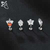 ZS-Piercing de labio de acero inoxidable sin rosca, anillo de labios de cristal CZ, 16G, cartílago, hélice, Tragus, 6 MM, 8 MM, 10MM, 1 unidad - details 3