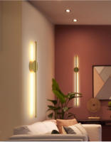 Lámpara de Pared Moderna LED PARKSON Luces Interiores para Sala de Estar Baño Dormitorio Decoración Dorada Iluminación Céng 85-265V 60cm 80cm 100cm Material Metal - details 7