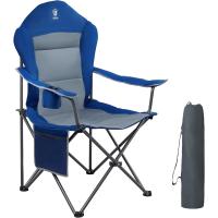 Silla de Camping Alta de 150kg Plegable, Resistente, Silla de Jardín con Bolsillo y Vasos - details 8