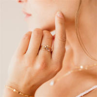 EManco-Anillo de piedra natal de acero inoxidable 316 Color dorado estilo Simple de moda para mujer regalo de fiesta y Festival - details 7