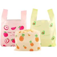 Bolsa de plástico con dibujos animados para embalaje de alimentos, bolsas portátiles con asa para compras de supermercado, organizadores de almacenamiento de cocina, 50 piezas - details 1