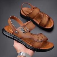 Sandalias de verano para hombre, cómodas sandalias de cuero con plataforma para exteriores, suela suave antideslizante, zapatos informales de trekking para verano, zapatos de playa para niño - details 3