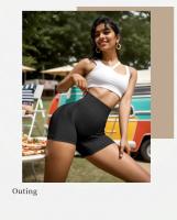 Pantalones cortos deportivos de cintura alta para mujer, pantalones cortos deportivos para levantamiento de cadera que absorben el sudor, pantalones cortos deportivos de secado rápido para correr y Yoga, ropa deportiva para mujer - details 6