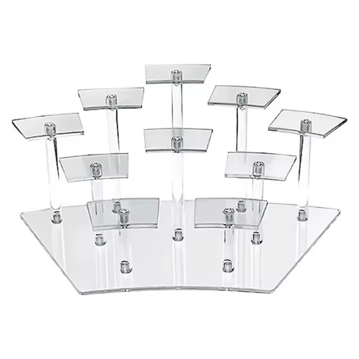 Estante de Exhibición de Acrílico Transparente 10 Asientos Ideal para Bandejas de Dulces y Maquillaje Hecho en China - 1