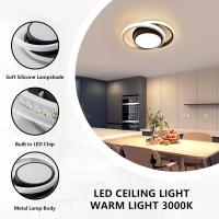 Goeco Lámpara de Techo Moderna Iluminación Nórdica Negra Decorativa de 3000K con Instalación Semi-Sencilla y Lentes LED Eficiencia de Energía - details 5