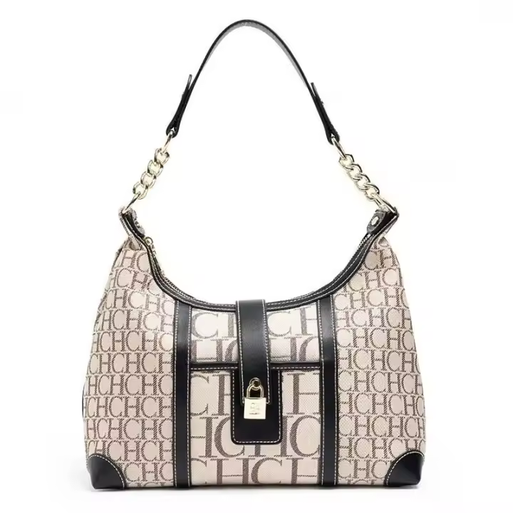 CH Trendy Letter Designer Modelo Vintage Color sólido Bolso impreso Cadena de damas 2024 Nuevo bolso clásico para mujer Mochila de lujo de alta gama - 1