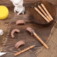 Herramientas de modelado de cerámica, taza de té, mango de vidrio de agua, cuchillo raspador de tallado, olla de cerámica DIY, artesanía de modelado, herramienta de textura - details 1
