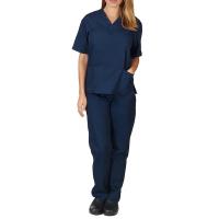 Uniforme de trabajo de enfermera de manga corta con cuello en V de color sólido para mujer, conjunto de ropa de trabajo de enfermería médica para médico de hospital, ropa de cirugía Dental - details 14
