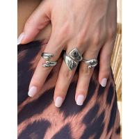 Juego de Anillos Geométricos Asimétricos para Mujer - Bisutería Urbana de Lujo, Diseño Vanguardista con Toque Hip-Hop, Joyería de Acero Quirúrgico y Titanio - details 16