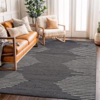 Alfombra de salón bohemia a rayas, resistente a las manchas, para sala de estar, cocina, dormitorio, comedor, oficina en casa - details 5
