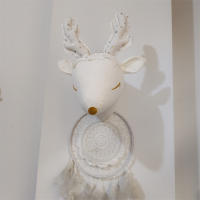 Wall Hanging Decor Cartoon Christmas Elk Stuffed Handmade Felt Animals Head Newborn Photography Props Creative Room Accessories - details 8