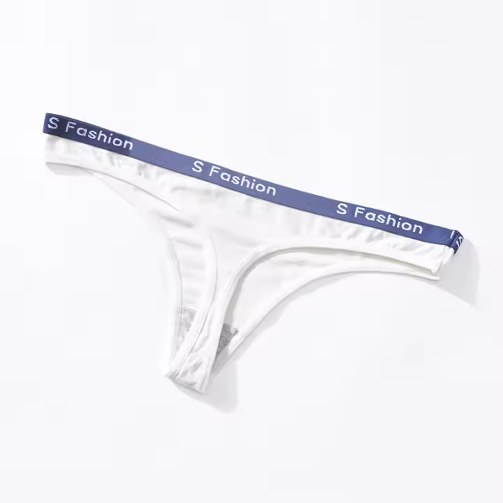 Tanga de algodón 100% para mujer y niña, ropa interior con cinturón y Letras a la moda - 1