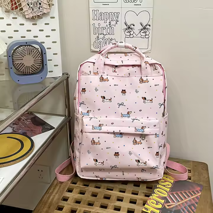 Mochila de Gran Capacidad Material de Nylon para Interiores y Exteriores Diseño de Perro Salchicha - 1
