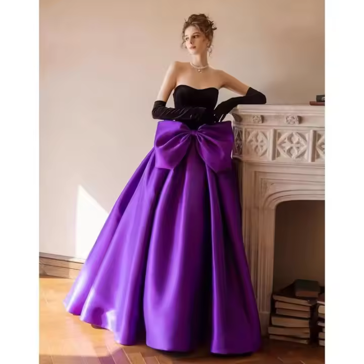 Elegante Vestido de Banquete de Boda de Lujo Francés 2025 Vestido de Fiesta de Cumpleaños y Graduación para Mujeres - 1