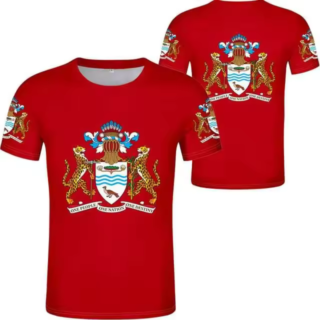 Camiseta deportiva de verano con cuello redondo para hombre, ropa deportiva informal con sublimación, bandera de Guyana, alta calidad - 1
