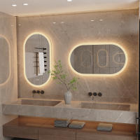Espejo de Baño Led para montar en la pared, espejo de tocador iluminado ovalado con luces retroiluminadas, espejo de pared sin marco con luces antivaho - details 10