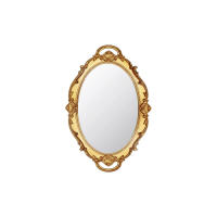 Espejo de pared decorativo ovalado Retro, colgante dorado, 39x24,5 cm - details 0