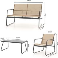 Juego de comedor de jardín, sillas de mesa para balcón, jardín, exterior (marrón) - details 2