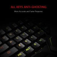 Teclado USB con cable para una mano, 35 teclas luminosas para juegos, tableta, ergonómico, colorido, reposabrazos - details 1