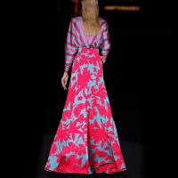 Vestido Maxi Bohemio Vintage Para Mujer Elegante Y Sexy Con Estampado Floral A-Line Manga Corta Cintura Ajustada Fiesta - details 3