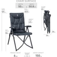 Silla de Camping Plegable Capacidad de 150 kg Respaldo Alto tamaño pequeño Plegable Silla de jardín Acolchada de Lujo con 4 Posiciones, Silla de Pesca Ajustable para balcón - details 9