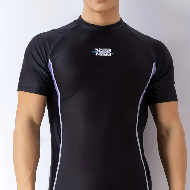 Camiseta de manga corta transpirable para hombres, protección solar de secado rápido para surf, buceo y snorkel - 1