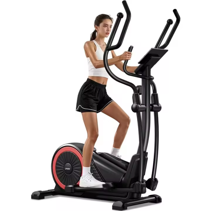 UMAY para el hogar, máquina de ejercicio con 8 niveles de resistencia y empuñaduras de frecuencia de pulso, entrenador elíptico magnético silencioso con paso de 15,5" y - 1